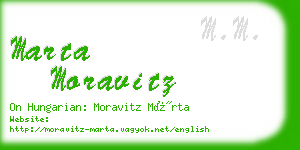 marta moravitz business card